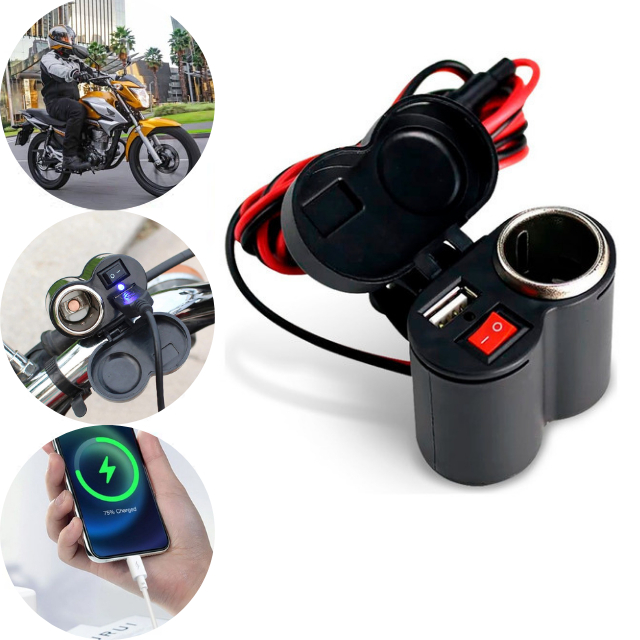 Cargador/encendedo USB para Moto (100u)