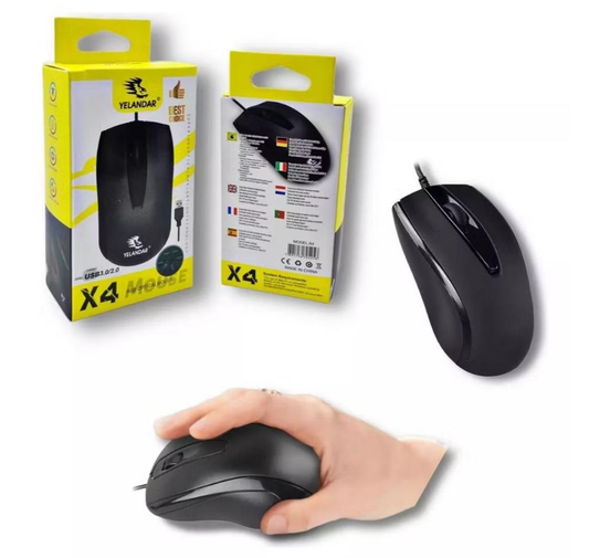 Mouse Óptico con Cable – Negro (120u)