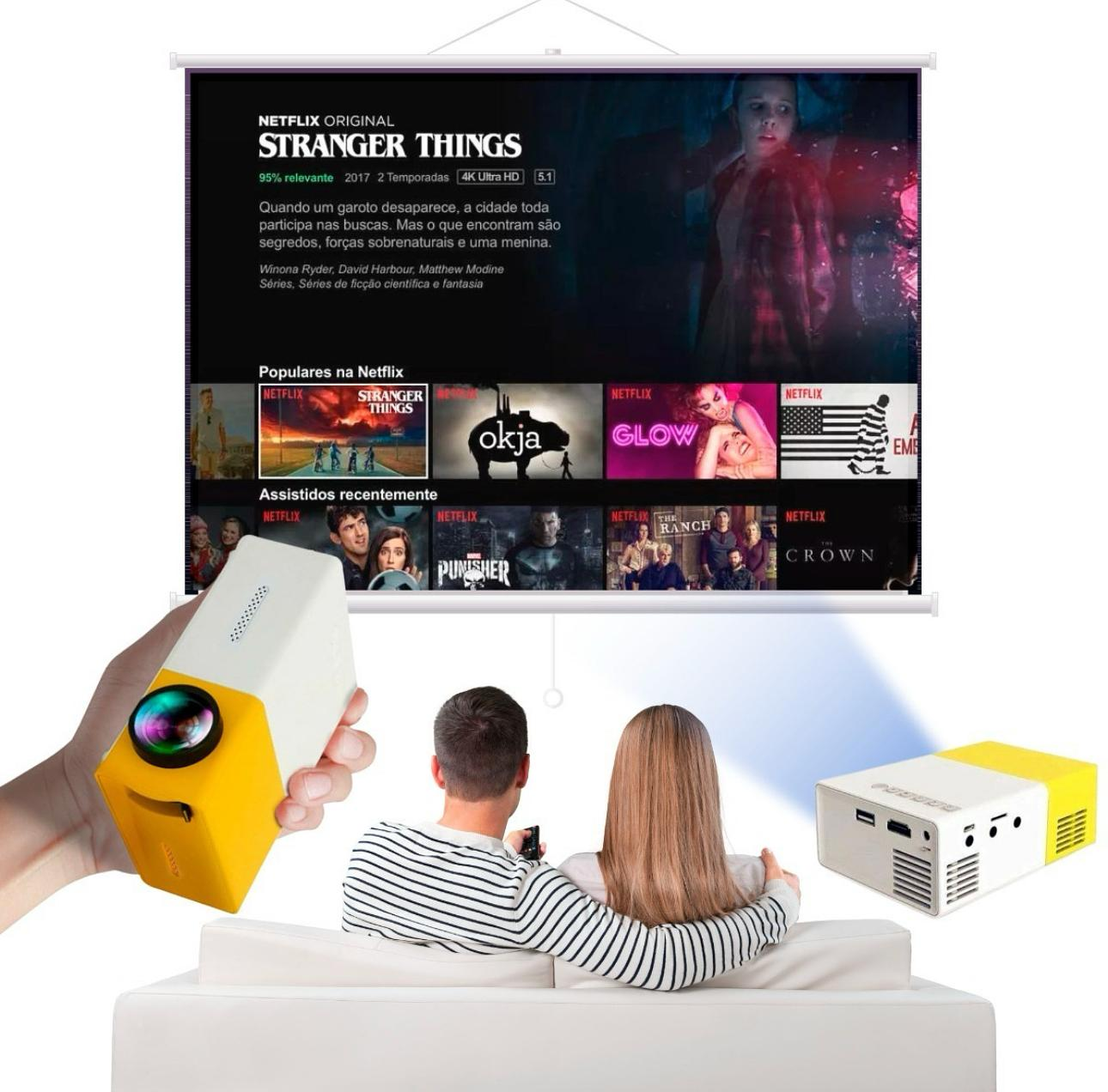 Mini Proyector Portátil HD 1080p – Entrada HDMI/AV