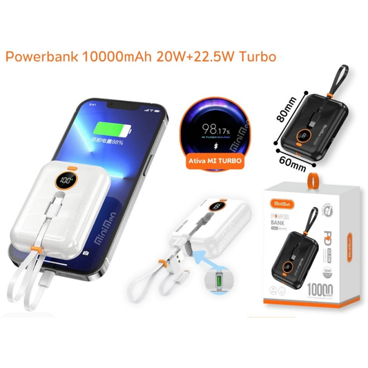 Power Bank 10.000mAh Rápido con Display LED