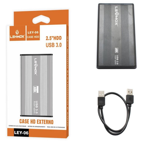 Case HD Externo USB 3.0 2.5” para notebook, PC, Xbox, PS3