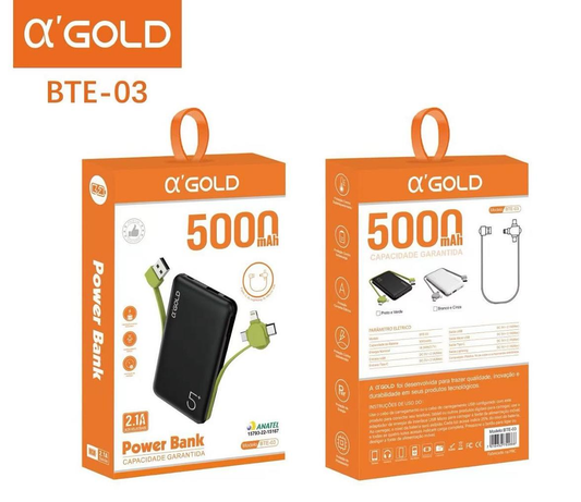 Power Bank Pineng 5000mAh con cable V8 / Type-C / iPhone