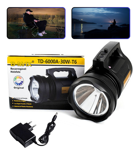 Linterna Reflector BMAX 30W | LED Alta Potencia Recargable
