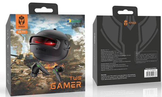 Auriculares gamer Bluetooth Kaidi TWS KD-777