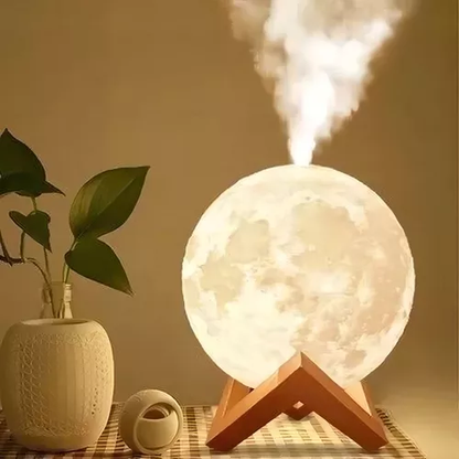 Lámpara Luna 3D + Difusor / Humidificador de aire